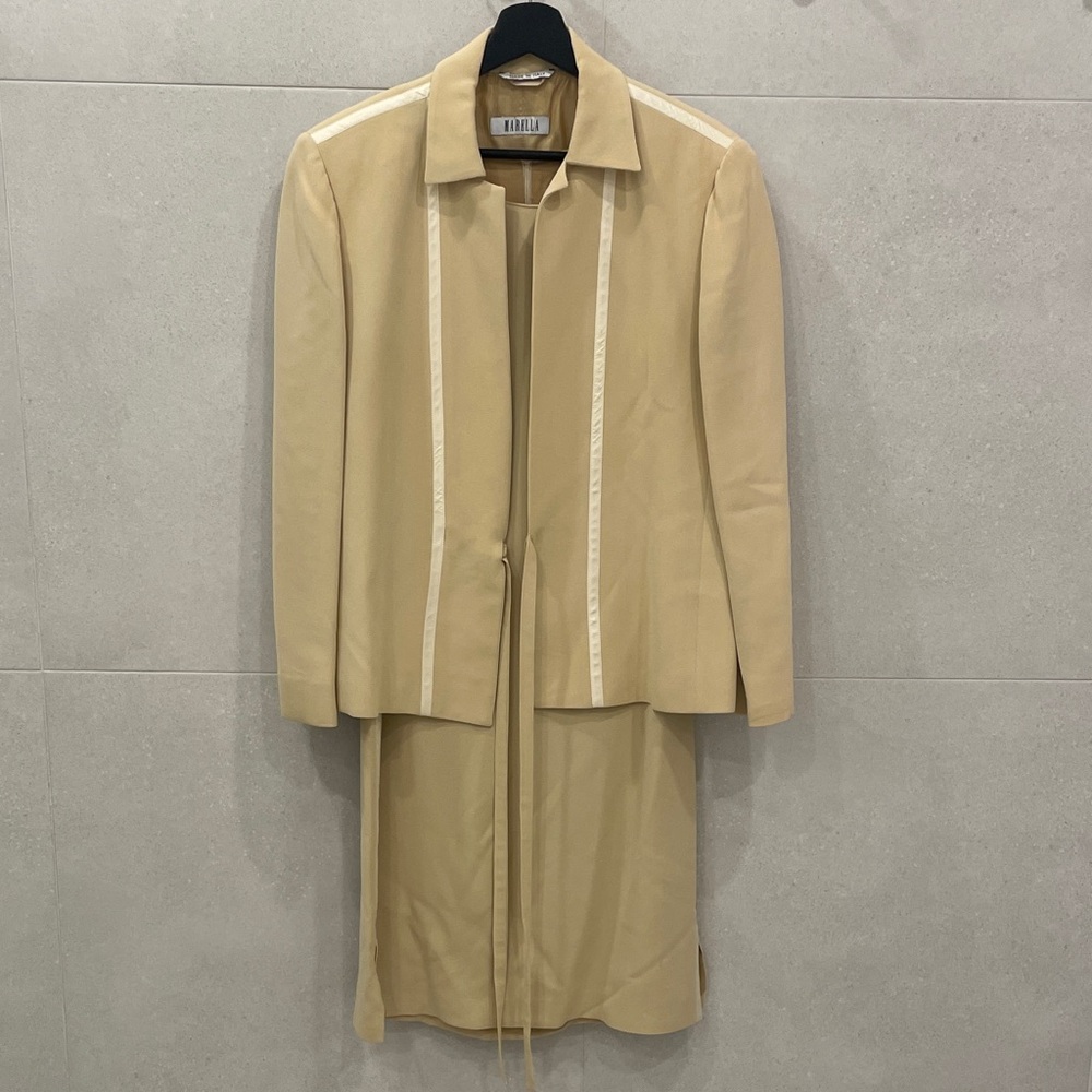 Gold/Cream Dress and Jacket Set